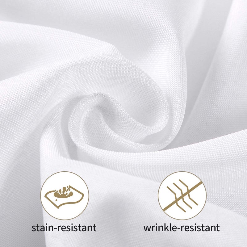 Ascoza 25pcs Polyester Cloth Napkins - 17 x 17 inch White Dinner Washable Napkins with Hemmed Edges for Restaurant/Wedding/Hotel(25,White) - Image 2